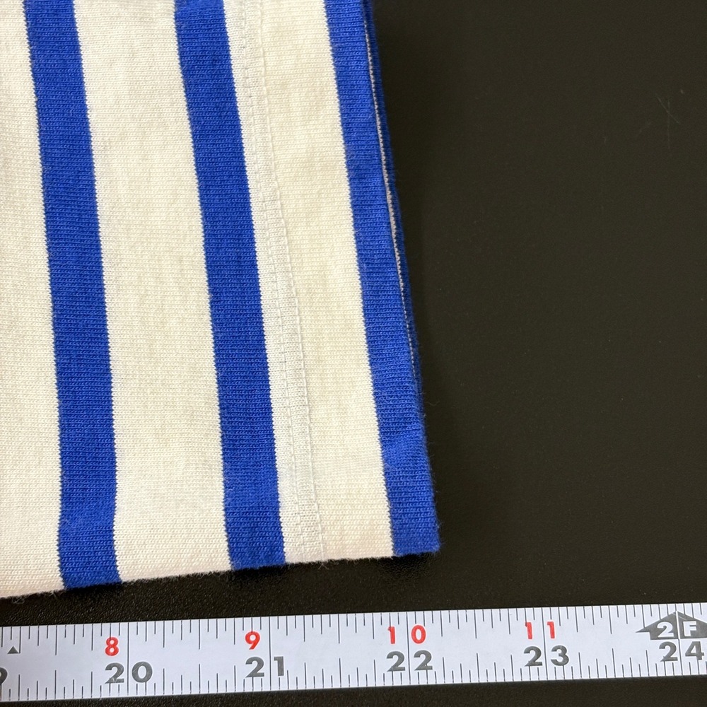 Everlane Women Long Sleeve Shirt sz M Blue White Striped Organic Cotton Boatneck - Picture 9 of 11
